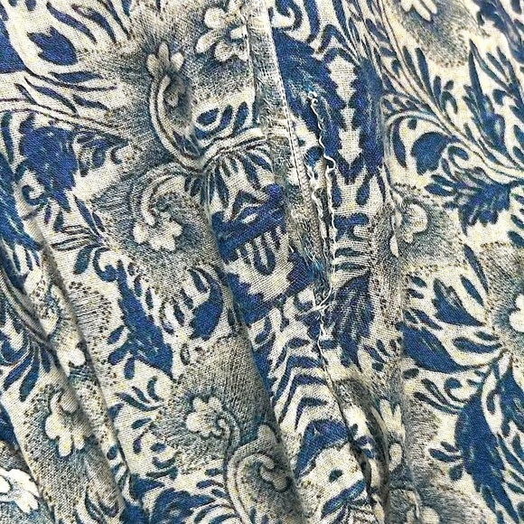 CAROLINA K Paisley Organic Cotton High Rise Flowy Ruffle Flared Wide Leg Pants M - Picture 8 of 8